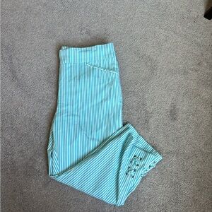 Chico's Aqua Striped Leggings